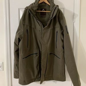 Helly Hansen men’s coat parka jacket XXL green taupe color